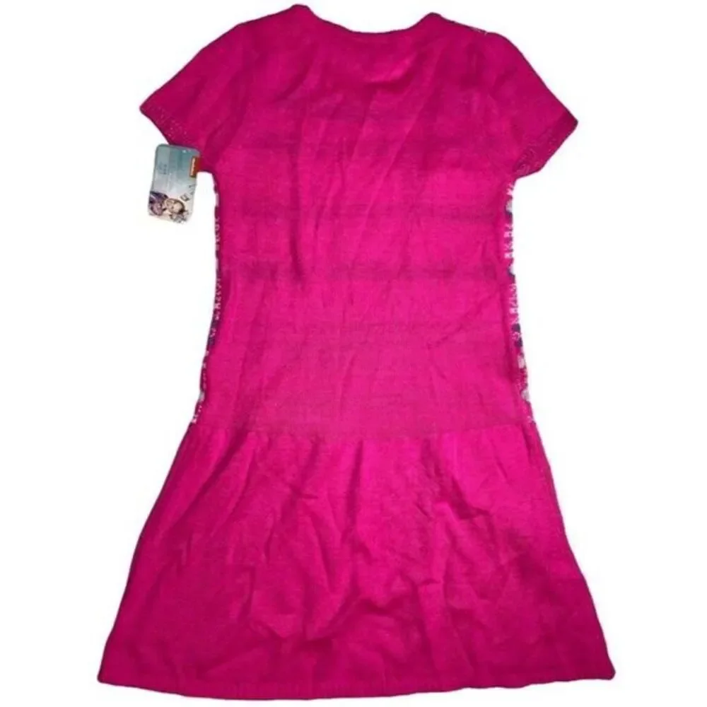 Girls JoJo Siwa Pink Short Sleeve Bow Sweater Dress Sz XL‎ 14/16 NEW
